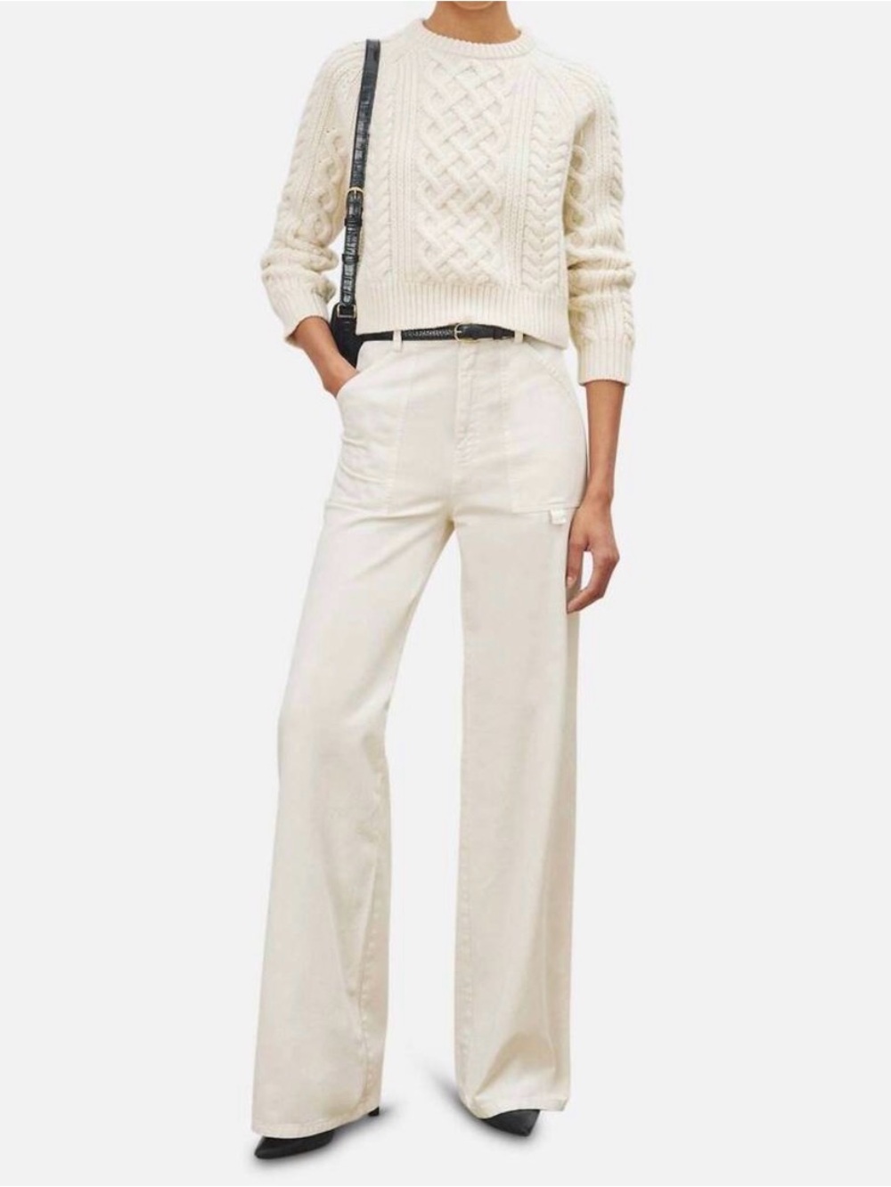 NWT Nili Lotan Quentin Wide Leg High Waisted Pants White Stone 10 - Picture 16 of 16